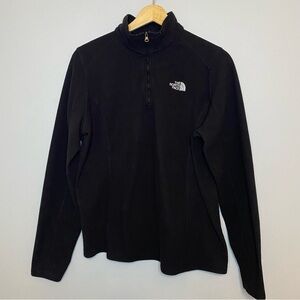 The North Face Fleece 1/4 Zip Pullover Sweater Black Sz L